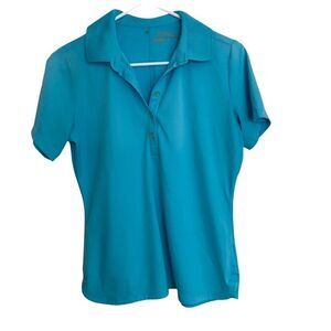 Nike Golf  Turquoise Tour Performance Short Sleeve Shirt Sz M